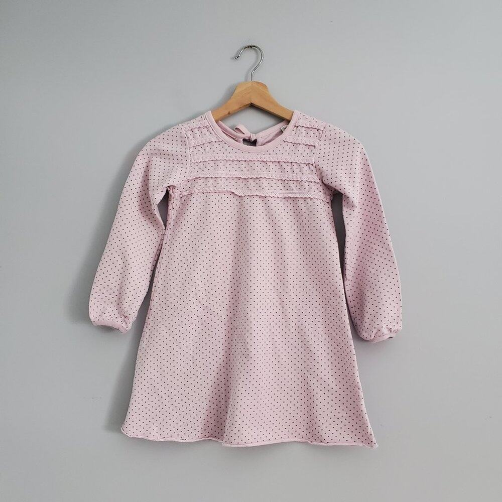 NANO Girls Purple Long Sleeve Polka Dot Dress Size 7